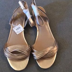 Rose Gold ankle strap sandals